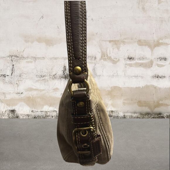 Coach Y2K Brown Suede Hobo Shoulder Bag - Picture 5 of 9